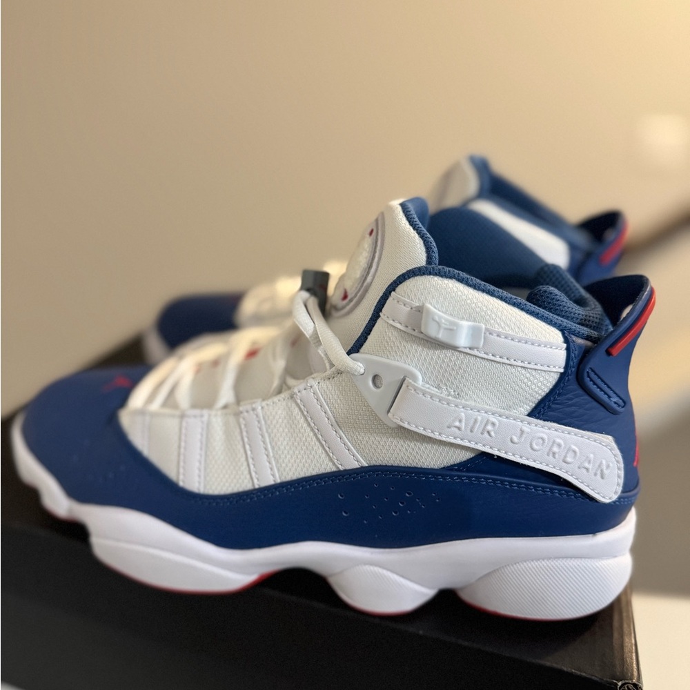 Nike Jordan 6 Rings True Blue and University Red Sneakers 8 - Picture 9 of 11